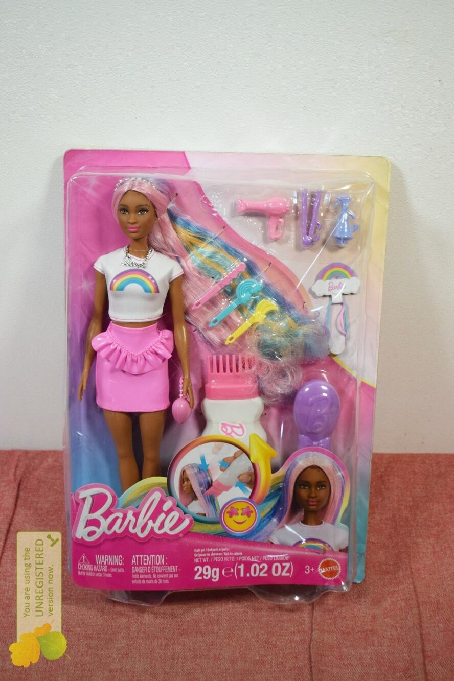 Barbie Rainbow Sparkle Hair Fashion Doll with Extra-Long Hair